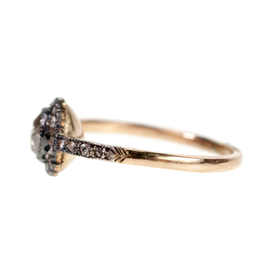 Diamant 14k zilveren antieke ring 7311-0718 Afbeelding2