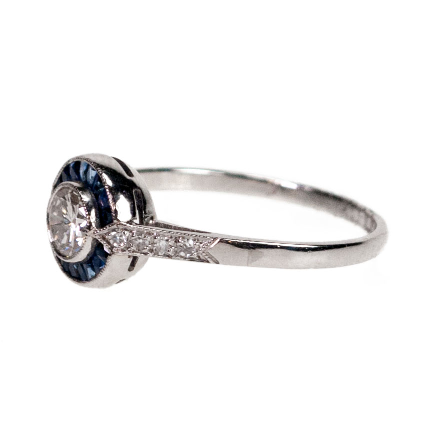 Diamond Sapphire Platinum Target Ring 7745-4917 Image3