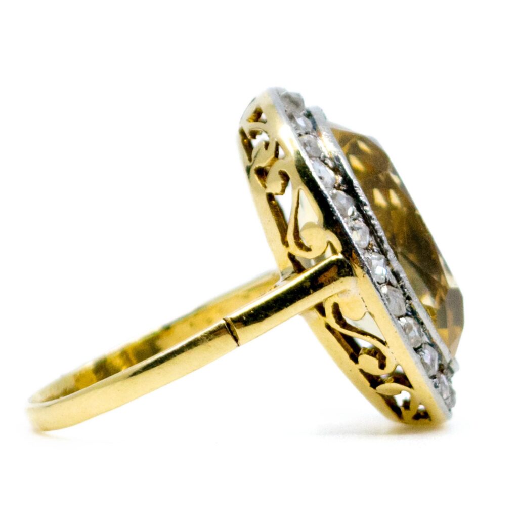 Citrine Diamond 18k Cluster Ring 8612-2089 Image3