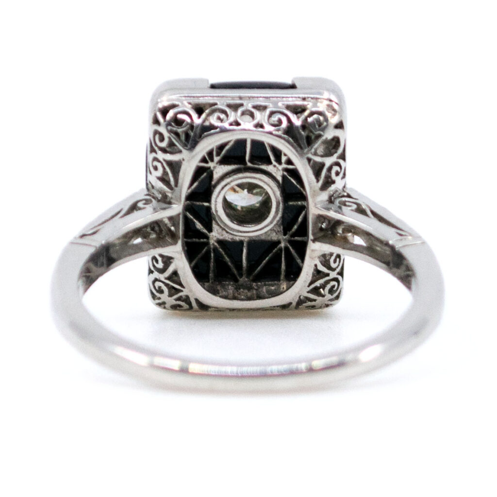 Diamond Onyx Platinum Rectangle-Shape Ring 8807-0038 Image4
