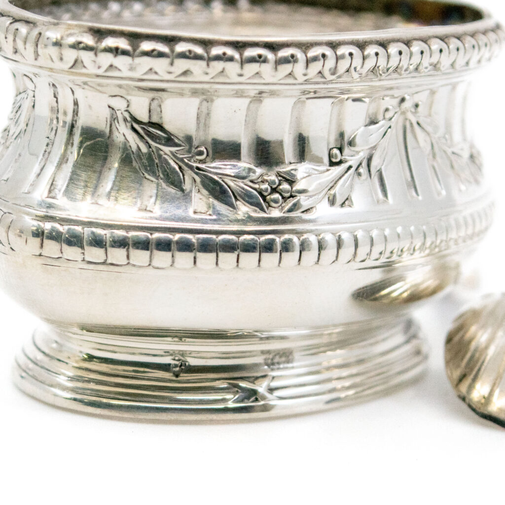 Glass Silver Pair Of Salt Cellar 9209-2656 Image5