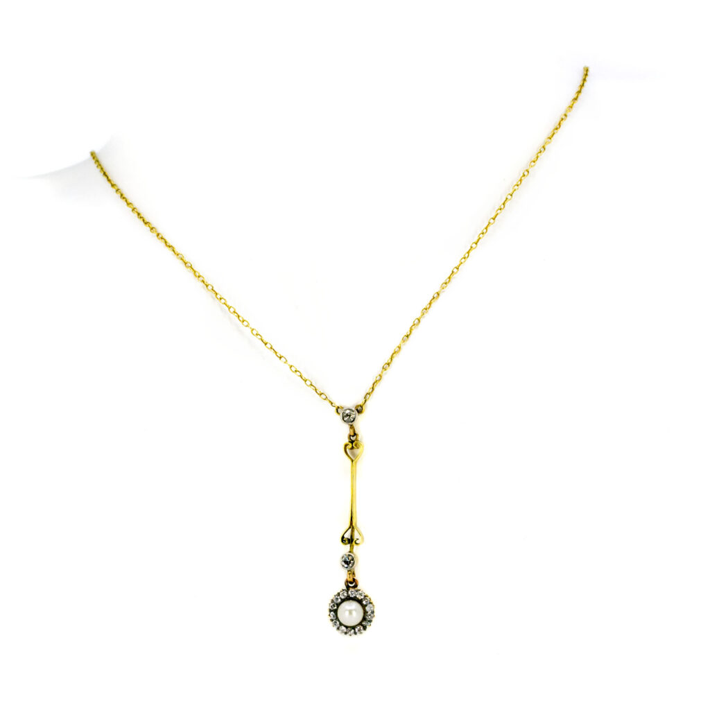 Diamond Pearl 14k Drop Necklace 941-0764 Image1