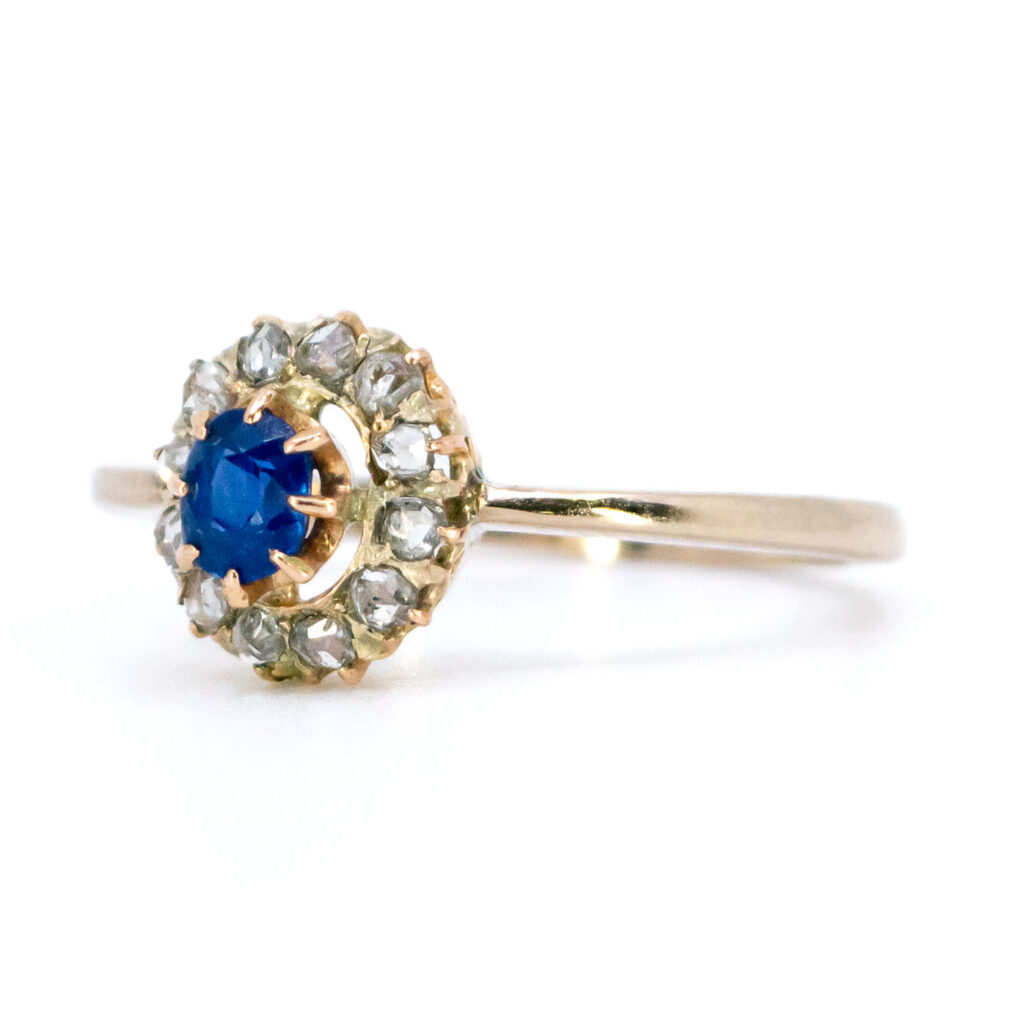 Diamond Sapphire 18k Cluster Ring 11500-2285 Image3