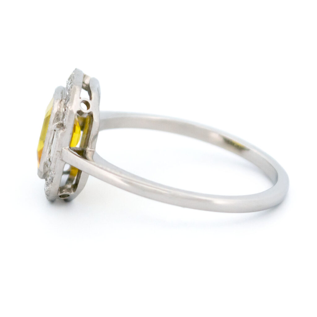 Diamond Sapphire Platinum Cluster Ring 14116-0727 Image5