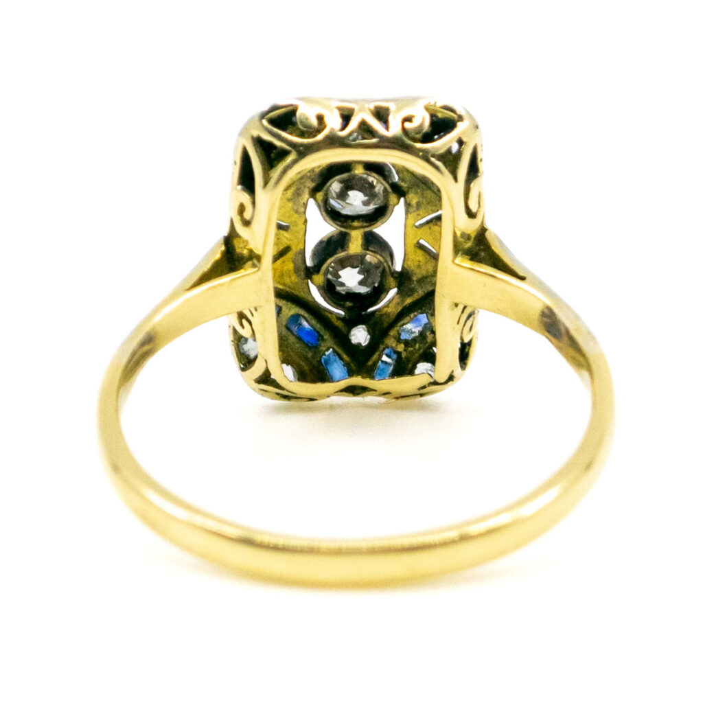 Diamond Sapphire 18k Platinum Deco Ring 10522-6618 Image5