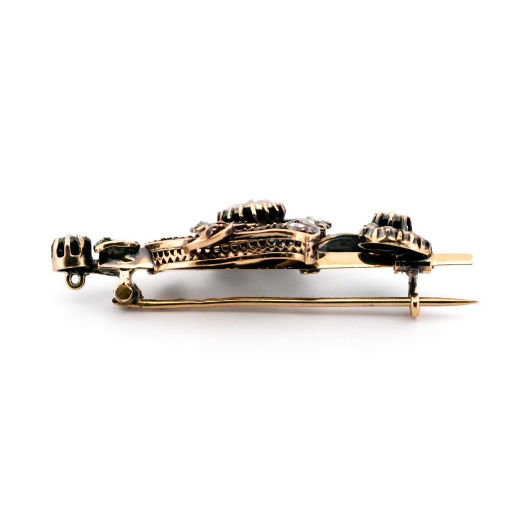 Broche victoriano de plata de 14k con diamantes 14923-8423 Image5
