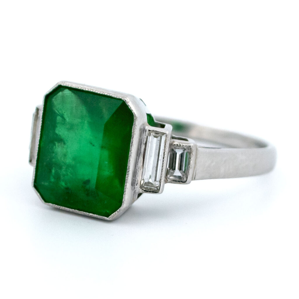 Anillo de platino con diamante esmeralda 10379-4986 Image3