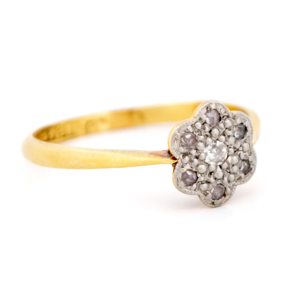 Diamond 18k Platinum Floral Cluster Ring 10779-6685 Image3