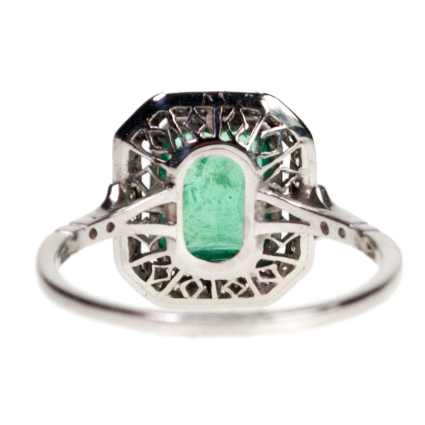 Diamond Emerald Platinum Ring 15298-4932 Image3