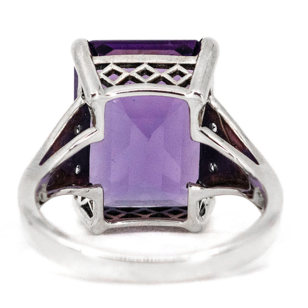 Amethyst Topaz Silver Rectangle-Shape Ring 15364-2116 Image4