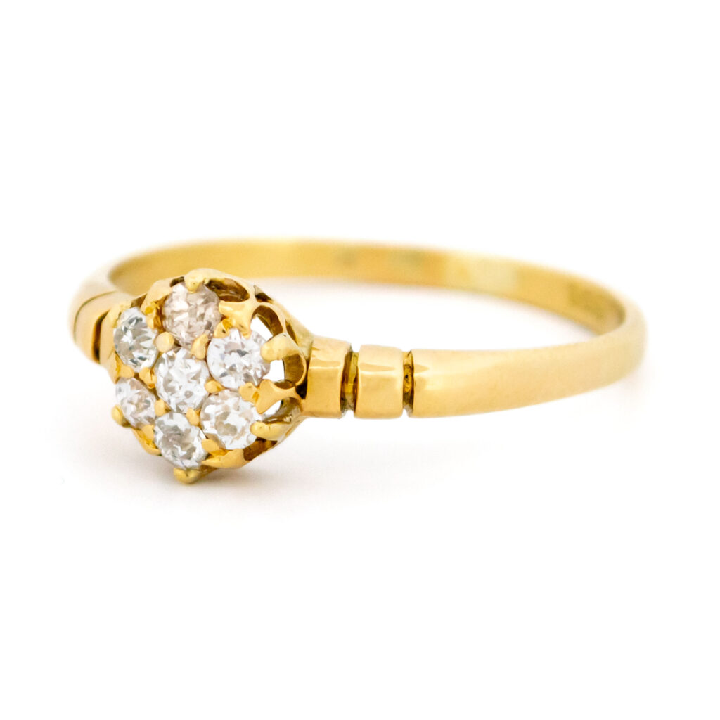 Diamond 18k Late-Victorian Cluster Ring 15504-0737 Image4