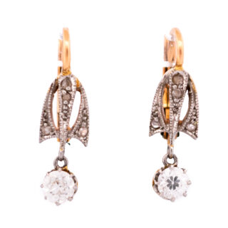 Boucles d'oreilles pendantes en platine 18 carats et diamants 10233-2236 Image1