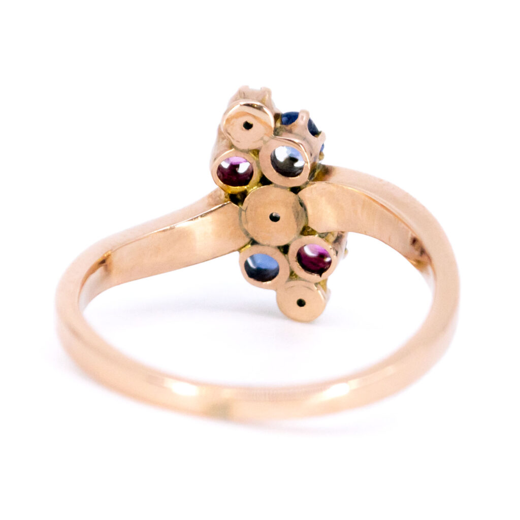 Diamond Pearl Ruby Sapphire 18k Multi-Gemstone Ring 10242-2245 Image4