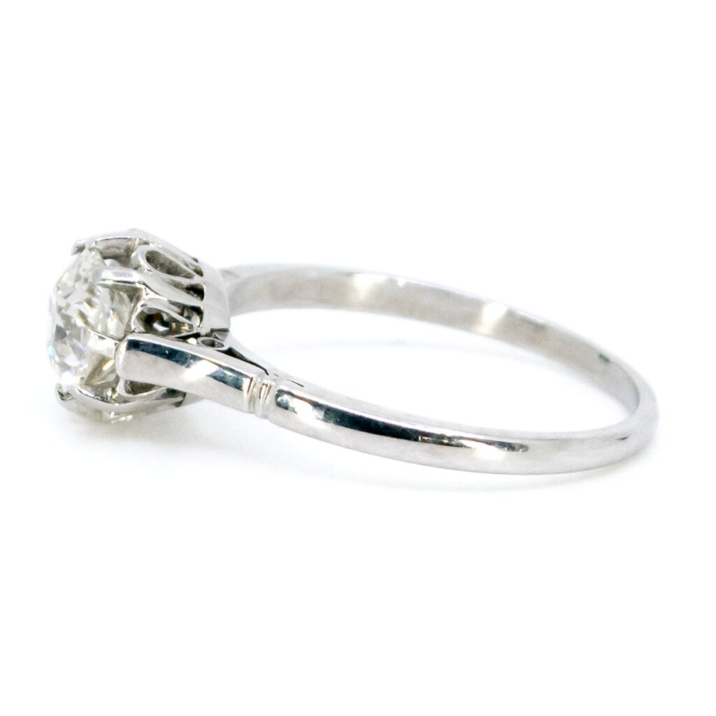Anello solitario con diamante in platino 10367-6220 Immagine4