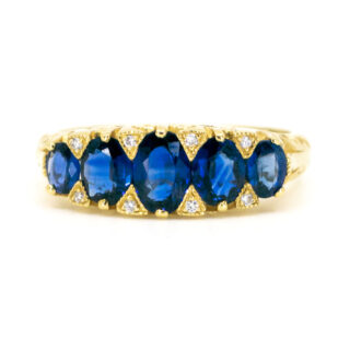 Sapphire Diamond 18k Row Ring 10411-6553 Image1