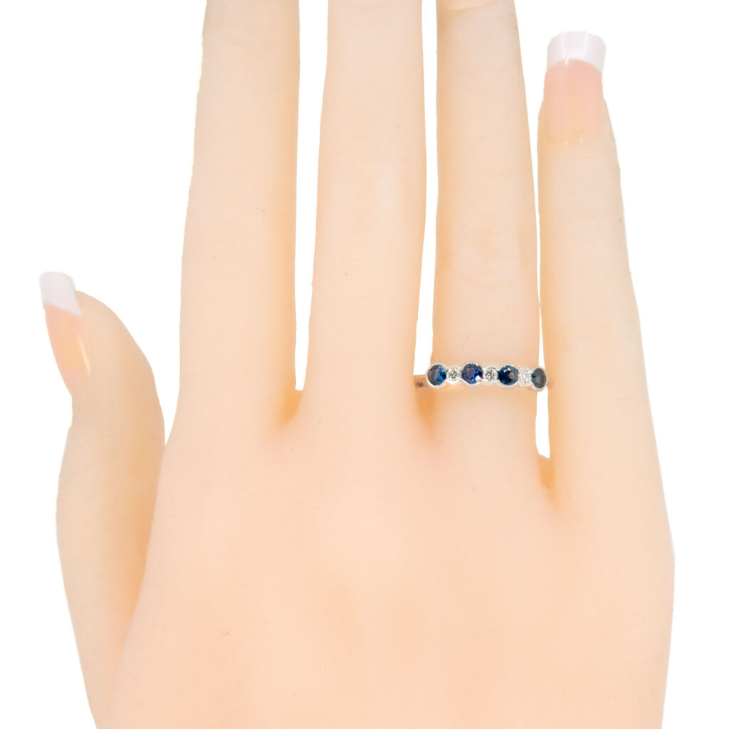 Diamond Sapphire 18k Row Ring 10412-6554 Image2
