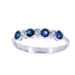 Diamond Sapphire 18k Row Ring 10412-6554 Image1