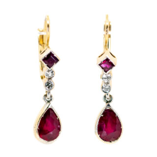 Ruby Diamond 14k Drop Earrings 10519-6615 Image1