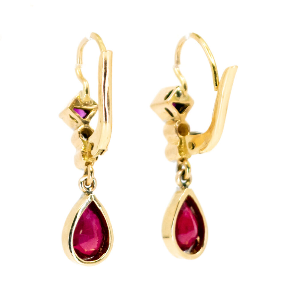 Ruby Diamond 14k Drop Earrings 10519-6615 Image5