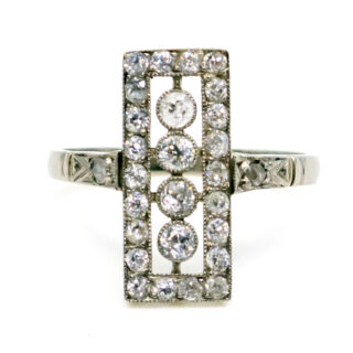 Diamond Platinum Rectangle-Shape Ring 10520-6616 Image1