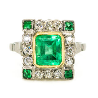 Smaragdgroene diamanten ring van 14k 10521-6617 Afbeelding1