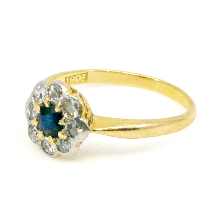 Diamond Sapphire 18k Cluster Ring 10786-6692 Image3