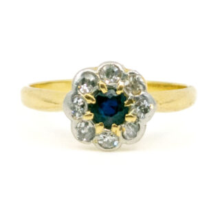 Diamond Sapphire 18k Cluster Ring 10786-6692 Image1