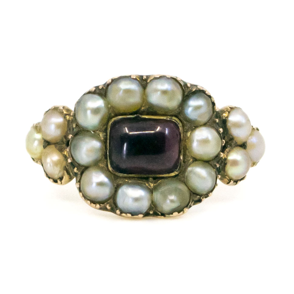 Garnet Pearl 14k Georgian Ring 10812-6717 Image1