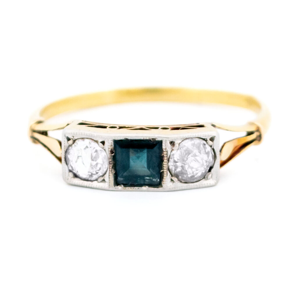 Diamond Sapphire 14k Deco Ring 10889-6802 Image1