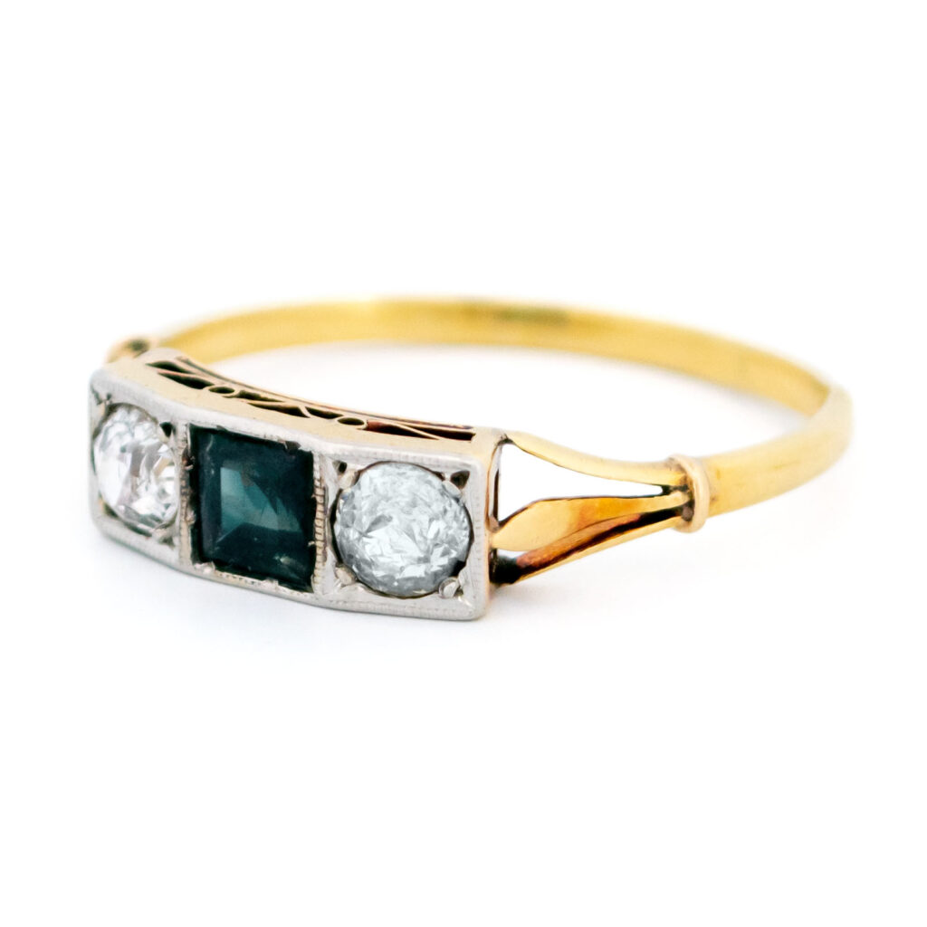 Diamond Sapphire 14k Deco Ring 10889-6802 Image4