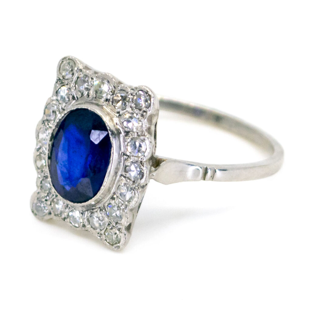 Sapphire Diamond Platinum Deco Ring 11146-6932 Image3