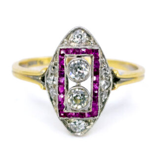 Anello decorativo in platino 18 carati con rubino e diamanti 11506-2291 Immagine1