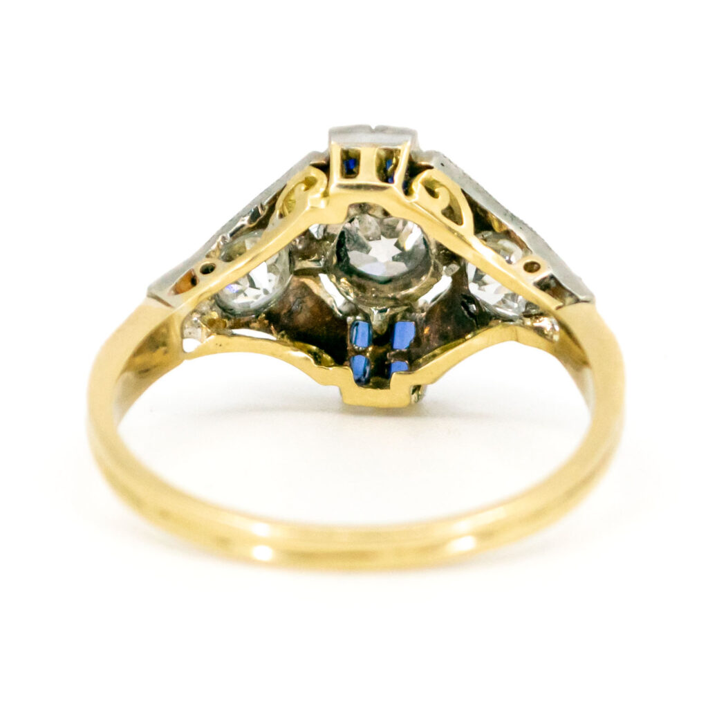 Anello decorativo in platino 18 carati con zaffiro e diamanti 11510-2295 Immagine4