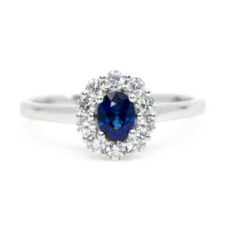 Sapphire Diamond 18k Cluster Ring 11746-7200 Image1