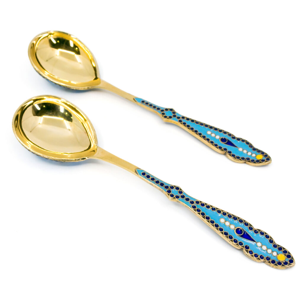 Set di cucchiai Cloissoné in argento dorato smaltato 11794-2854 Image1
