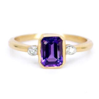 Amethyst Diamond 14k Rectangle-Shape Ring 11850-0228 Image1