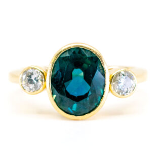 Sapphire Diamond 18k Retro Ring 12239-7380 Image1
