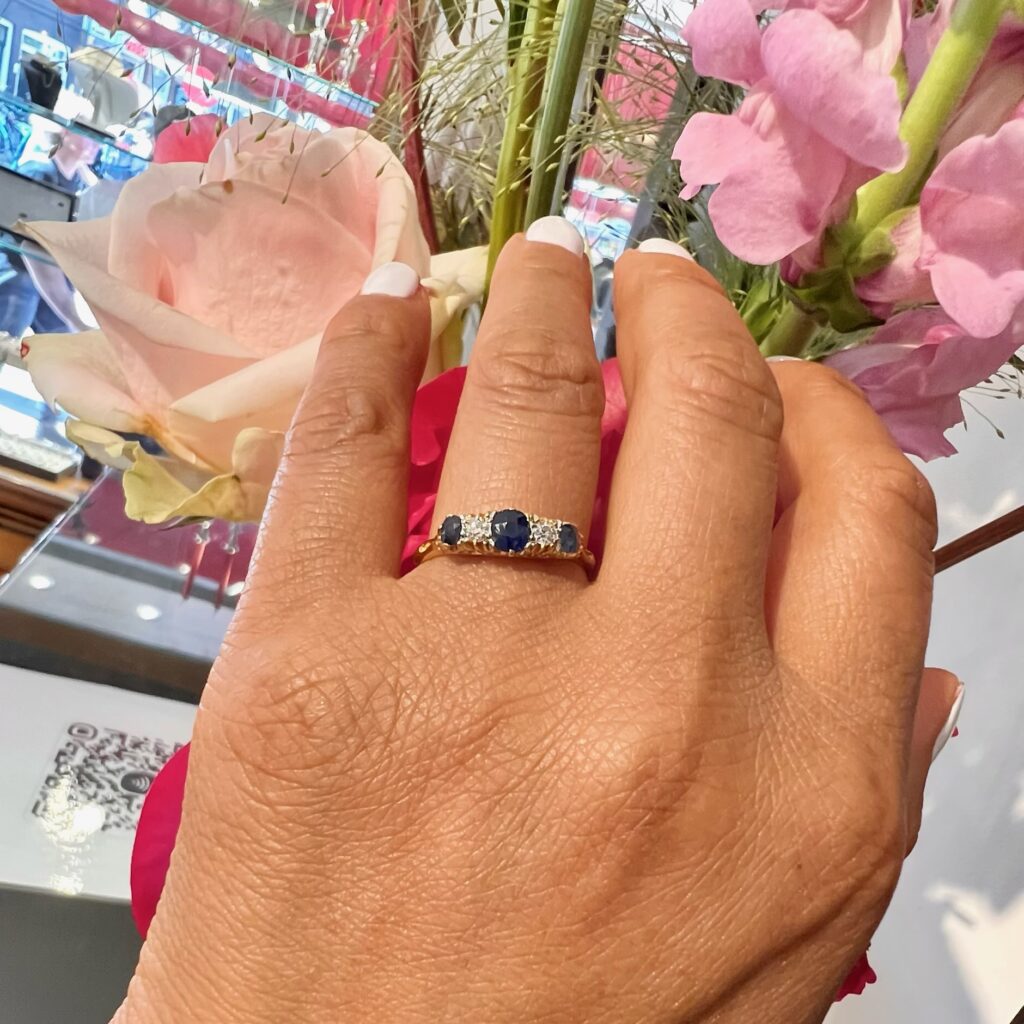 Sapphire Diamond 18k Row Ring 12270-7401 Image2