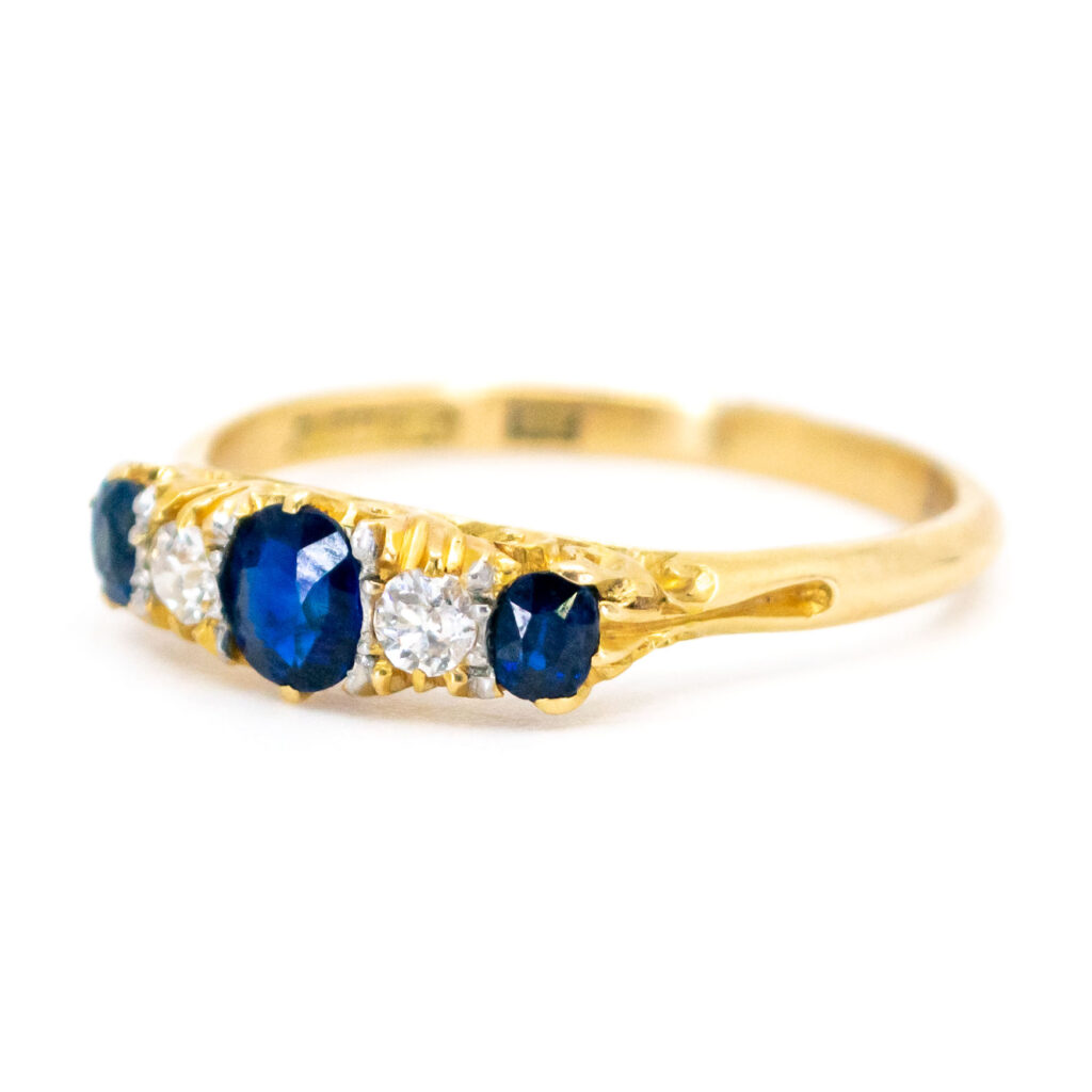 Sapphire Diamond 18k Row Ring 12270-7401 Image3