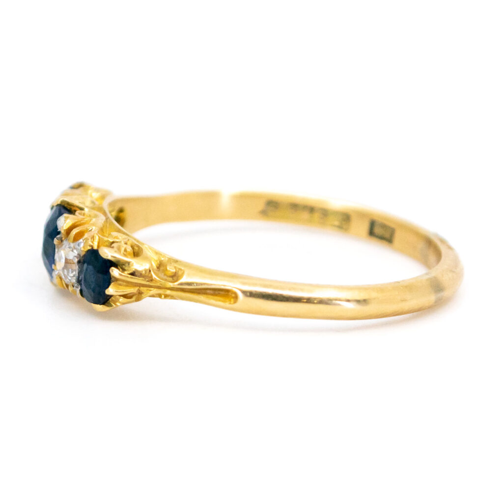Sapphire Diamond 18k Row Ring 12270-7401 Image4