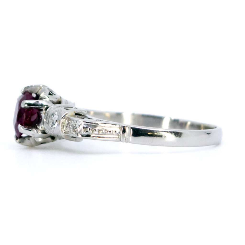 Diamond Ruby Platinum Solitaire Ring 12324-2326 Image3