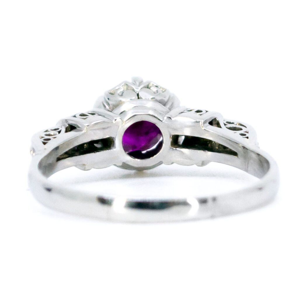 Diamond Ruby Platinum Solitaire Ring 12324-2326 Image4