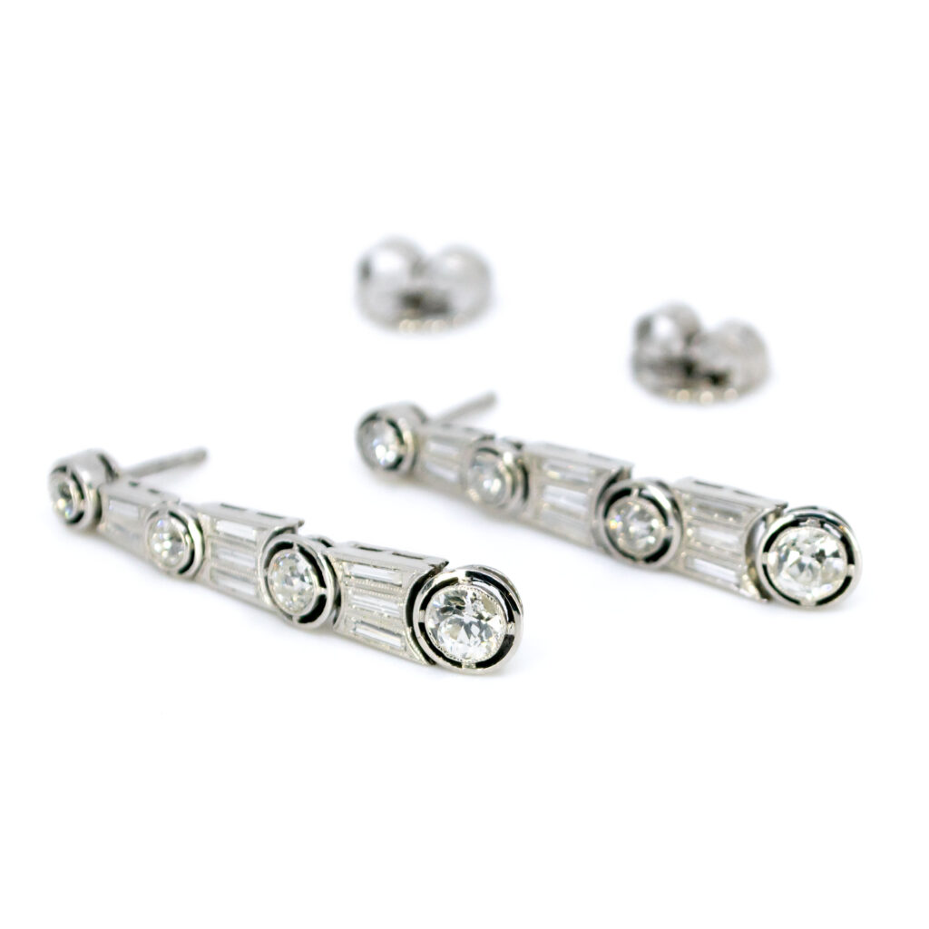 Diamond Platinum Drop Earrings 12343-2344 Image3