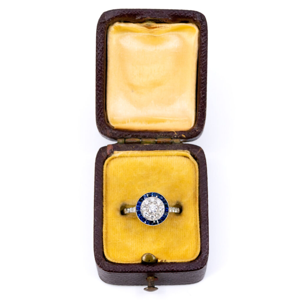 Diamond Sapphire Platinum Target Ring 12834-5045 Image5