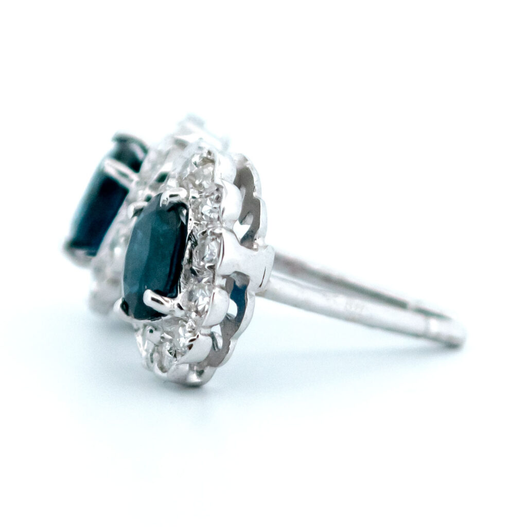 Diamond Sapphire 18k Cluster Earrings 12887-8063 Image4