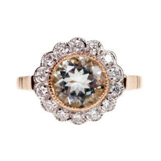 Aquamarine Diamond 14k Cluster Ring 12955-8079 Image1