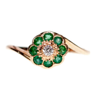 Diamond Emerald 14k Cluster Ring 12956-8080 Image1