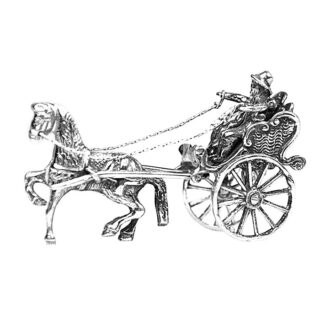 Sølv hest og vogn miniatyr 1301-1686 Bilde1