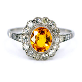 Sapphire Diamond Platinum Cluster Ring 13155-5054 Image1