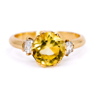 Citrine Diamond 14k Solitaire Ring 13156-5052 Image1